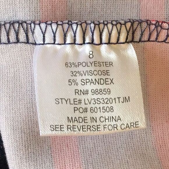 Olive & Oak NEW Navy / Passion Fruit Striped Pencil Skirt - Picture 11 of 12